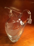 Elegant Glassware Pitcher W/Applied Handle