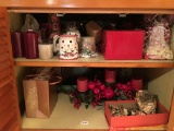 Cabinet With Christmas Items As Shown