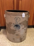 8 Gallon Crock W/Cobalt Bee-Stinger Decoration-Chips & Hairlines