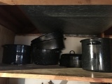 Shelf Of Older Graniteware