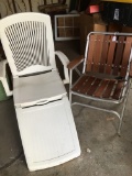 Plastic Chaise Lounge Chair & Folding Chair