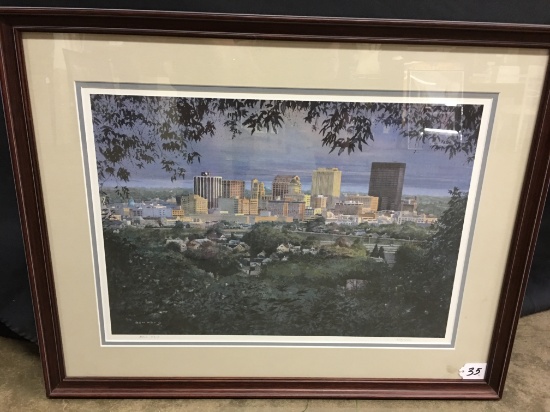Framed & Matted Limited Edition Print Of Dayton, Ohio By Ben Fry #454/550.