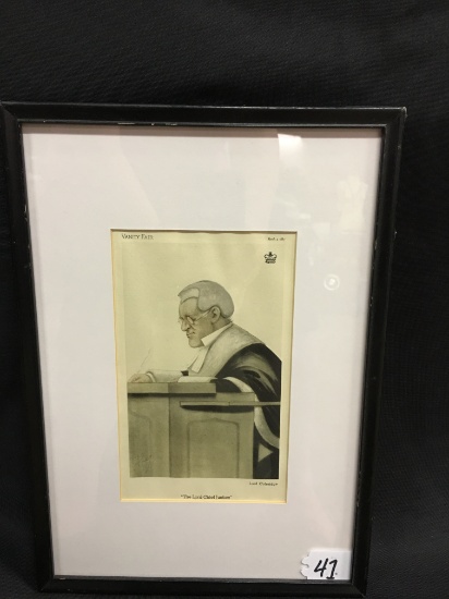 Framed 1887 Vanity Fair Lithograph Print "The Lord Chief Justice"