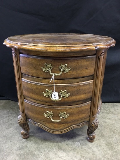 3-Drawer Round Occasional Table