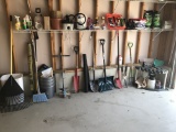 Contents of Shelf and Items Along Wall of Garage