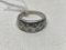 18K Brushed White Gold Ring W/(8) Pave Set Brilliant Cut Diamonds-2.9 dwt.