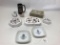 Misc. Lot: (4) Lidded Marble Inlaid Boxes & More!