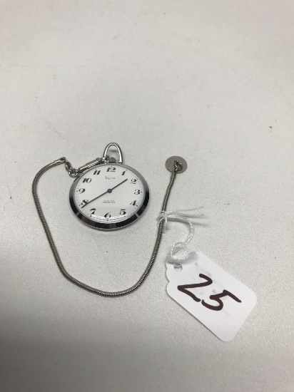 Kurz 17J Swiss Made Pocket Watch W/Chain