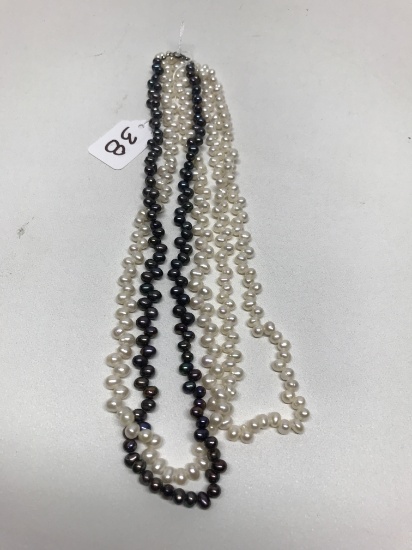 Triple 24" Seed Pearl Necklace