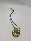 Murano Glass Pendant W/Adj. Necklace