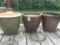 (3) Glazed Pottery Planters