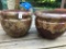 (2) Glazed Pottery Planters Are 12