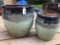 (2) Glazed Pottery Planters Are 9