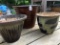 (3) Glazed Pottery Planters From 8
