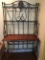 Cast Aluminum Bakers Rack W/Wood & Glass Shelves