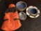 Doggie Items: Jacket & Various Bowls As Shown