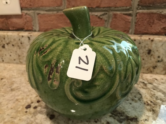 Glazed Pottery Fruit Is 7.5" Tall