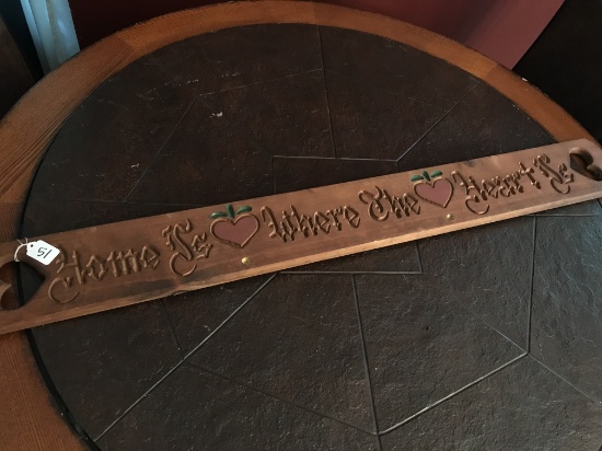 Wooden 'Home Is Where The Heart Is" Plaque