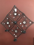 Metal Wall Mount Candle Holder W/Prisms