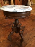 Contemporary Round White Marble Top Stand