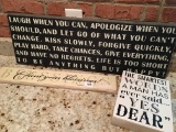 (3) Motto Plaques On Wood