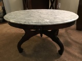 Oval White Marble Top Coffee Table