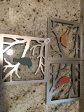 (3) Matching Tin Cut-Outs W/Birds