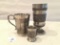 Miniature Pewter Stein, Pewter Cup with Handle and Challace Style Cup from Ireland