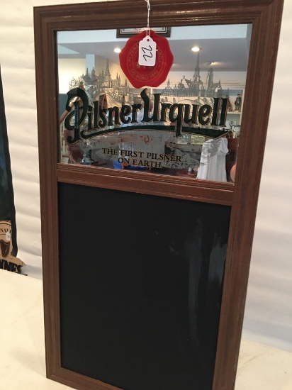 Pilsner Urqell Advertising Mirror W/Chalkboard