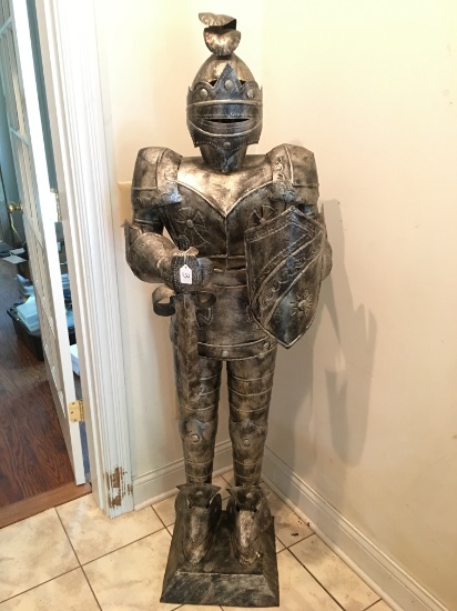 Tin 3-D Figural Knight W/Sword & Shield