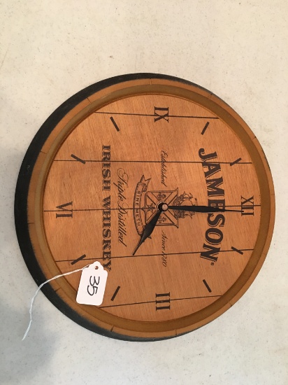 Jameson Resin/Wood Irish Whiskey Battery Operated Clock