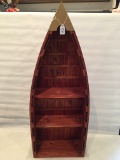 Contemporary Wooden Canoe Display Shelf