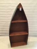 Contemporary Wooden Canoe Display Shelf