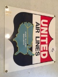 Contemporary United Airlines Porcelain Sign