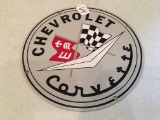 Contemporary Chevrolet Corvette Porcelain Sign