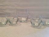 Nice Glass Ice Bucket and 6 Glass Set, Ice Bucket 6