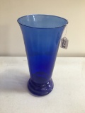 Blue Glass Flower Vase Is 14