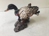 Resin Duck On Driftwood Figure Is 11.5