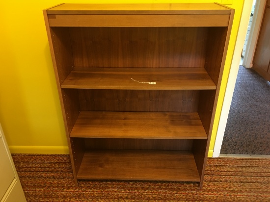 Walnut Open Bookcase W/Adjustable Shelves