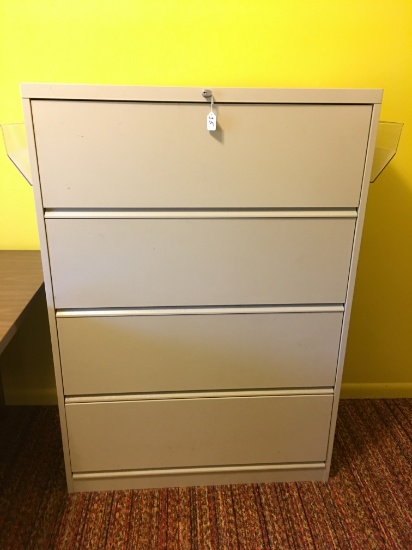 4-Drawer Lateral Filing Cabinet W/Key