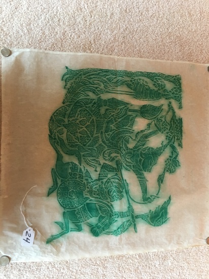Thailand Woodblock Print On Rice Paper Of Warriors