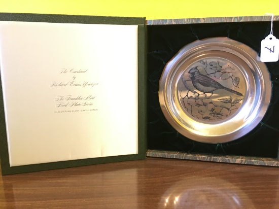 Solid Sterling Silver Franklin Mint Limited Edition Plate W/Box & Paperwork