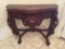 Contemporary Heavily Carved Entry Stand W/Scalloped Top & Carved Crest