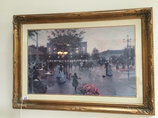 Matted & Framed "C. Kieffer" Print Of Paris