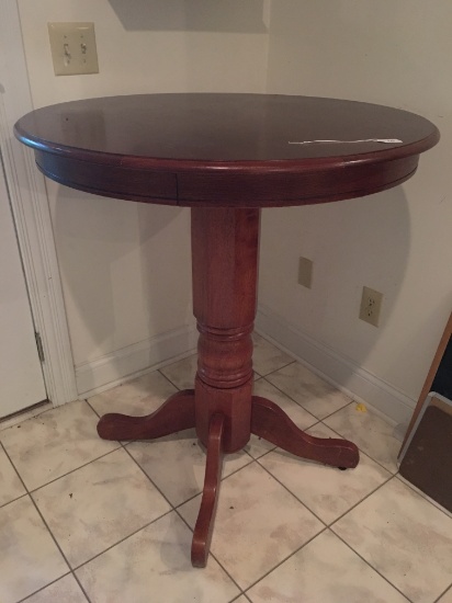 Wooden Pedestal Style Round Bar Table