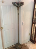 Torchiere Stlye Floor Lamp W/Leaded Shade Is 69