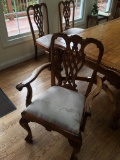 Set Of (6) Nicely Carved Chippendale Style Dining Room Chairs