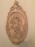 Resin Wall Plaque W/Woman & Cherubs