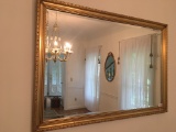 Large Beveled Wall Mirror In Gold Frame