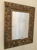 Metal Wall Mirror W/Open Filigree Design Measures 16